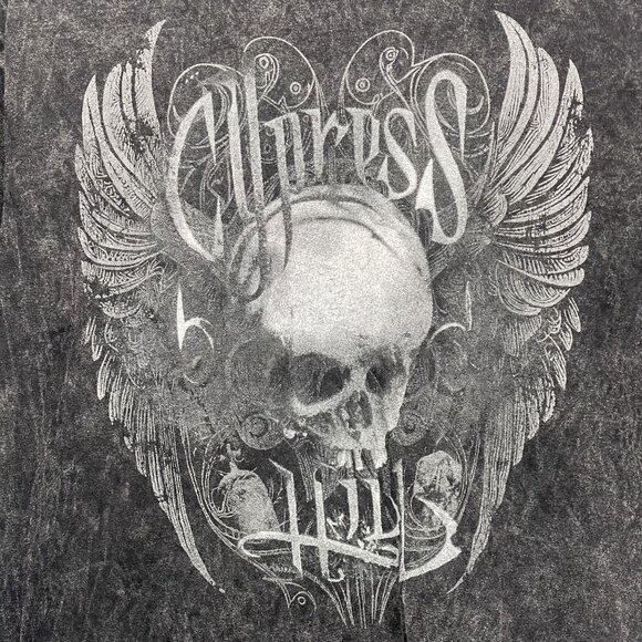 Vintage Cypress Hill Skull Wing Rock Band Graphic Mineral Wash T Shirt L - Picture 2 of 5